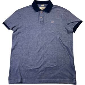Hollister California Stretch Polo Shirt Blue Short Sleeve Logo Men’s Large L